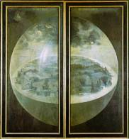 Exterior (shutters) of The Garden of Earthly Delights by Hieronymus Bosch (c. 1485)